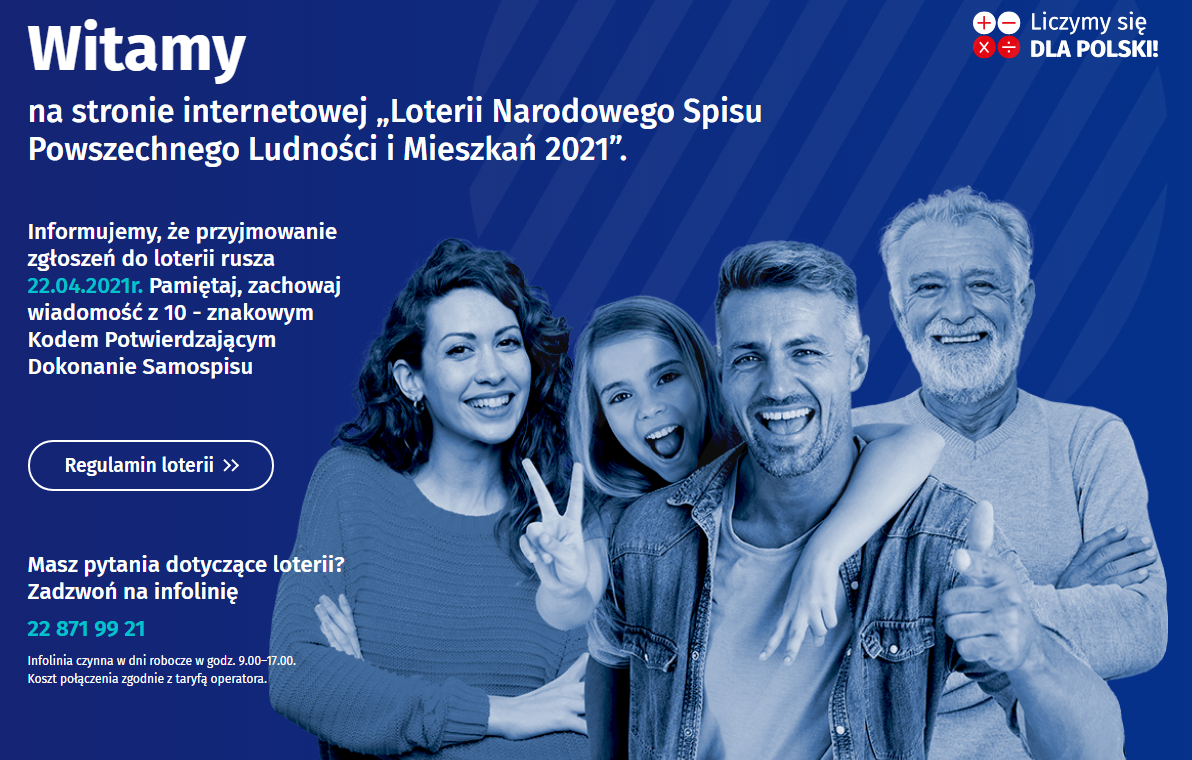 NSP loteria plakat z rodziną